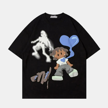 Oversized Graffiti Print T-Shirt