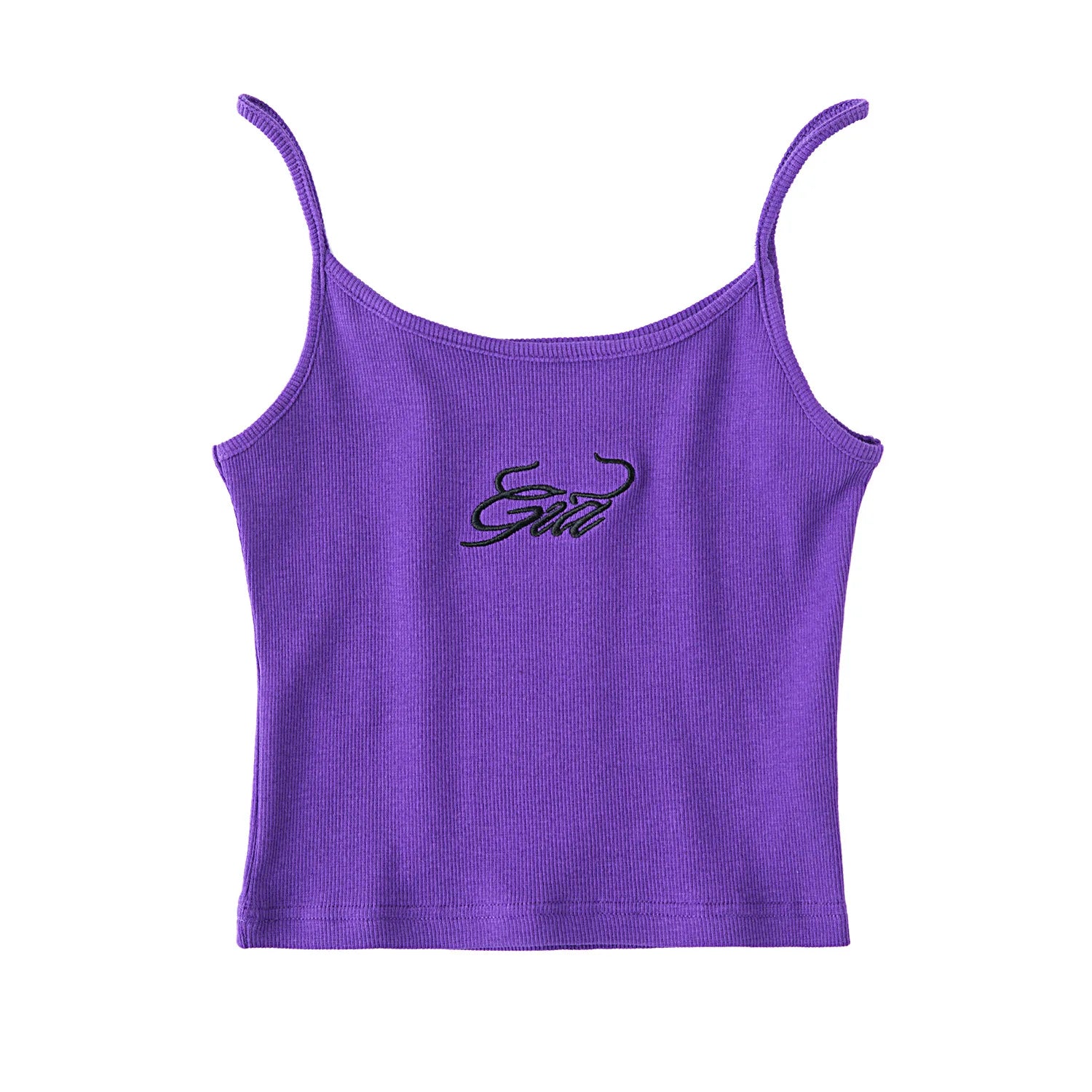 Summer Women Cotton Wrap Crop Tank Top Sleeveless Vest Solid Sexy Y2K Short Streetwear Gia Letters Ribbed Embroidered Camisole